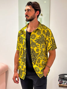 YELLOW INSECTA BUTTON UP COLLARED SHIRT